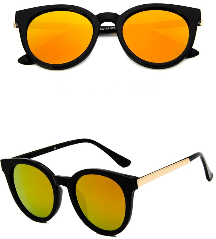 Damen Cat Eye Sonnenbrille Pink – Spiegelglas Fashion Brille