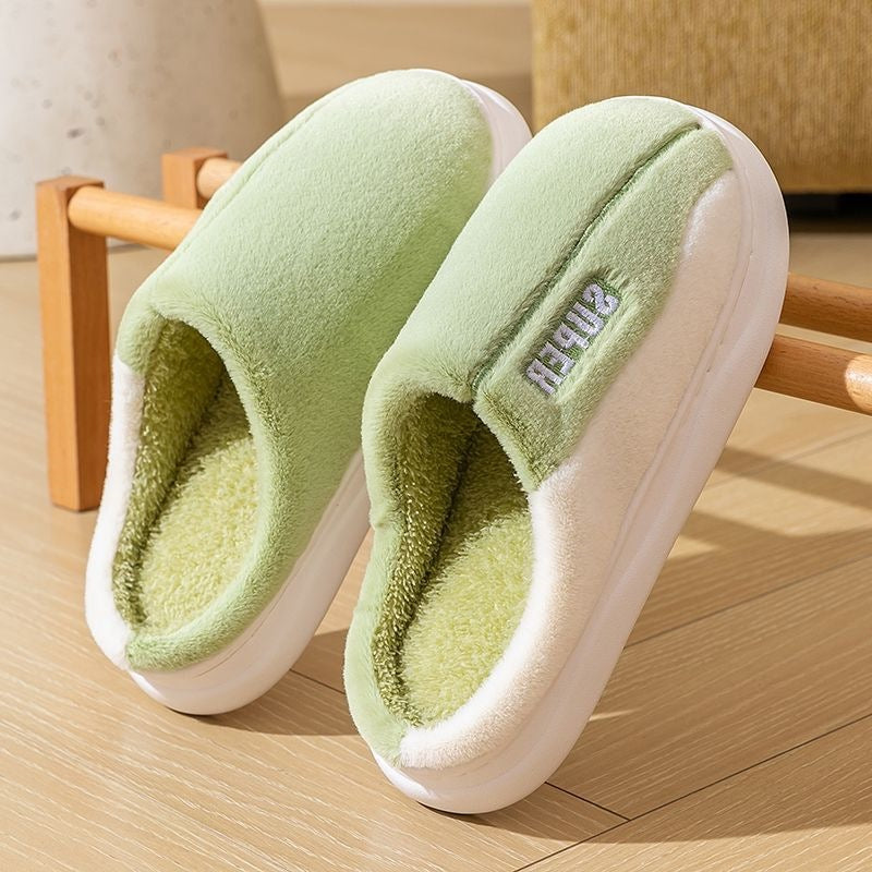 Unisex Plush Slippers Warm – Thick Sole Non-slip Comfort