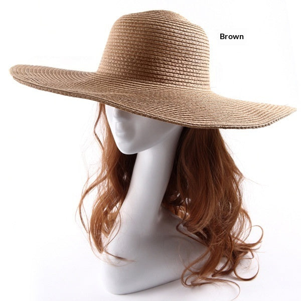 Women's Straw Hat with Large Brim – Round Crown Summer Hat DIY