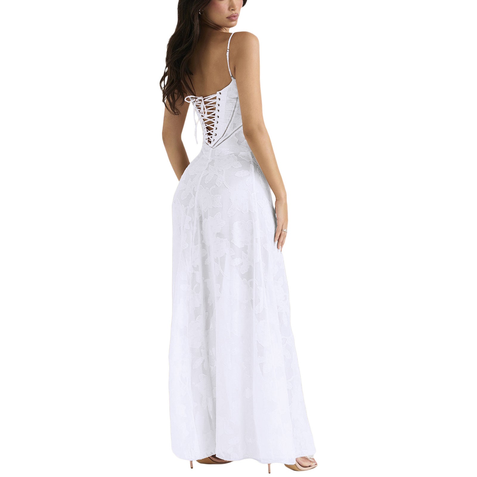 Elegant Lace Maxi Dress - Strapless Summer Evening Dress with Feminine Charm