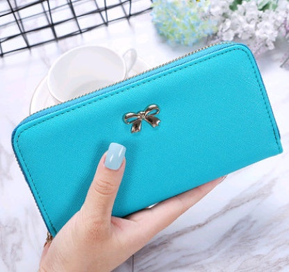 Women's Long Wallet | Phone Bag with Metal Bow