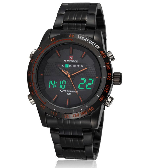 Men's sports watch waterproof stainless steel | electronic robust