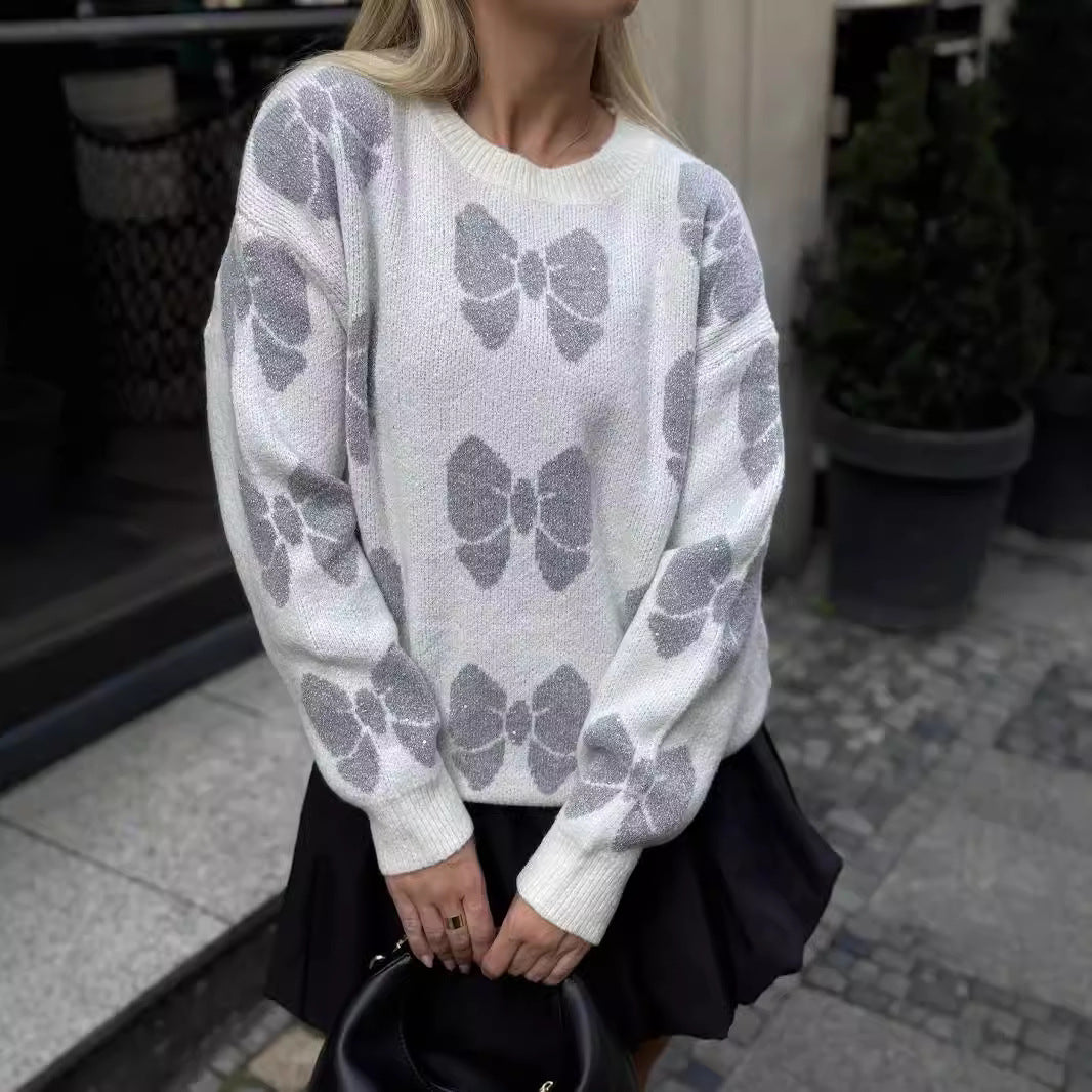 Damen Schmetterling Strickpullover | Oversize Winterlook