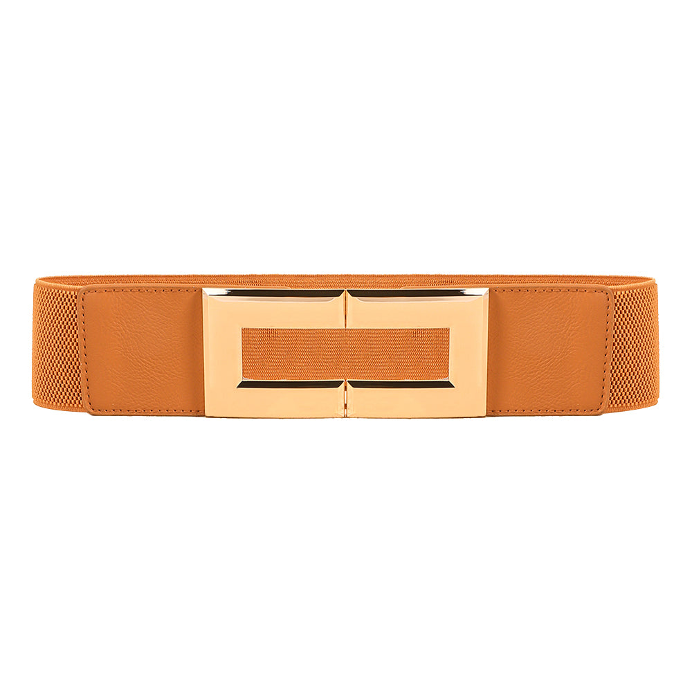 Women's Stretch Wide Belt | Elastic Metal Buckle Elegant