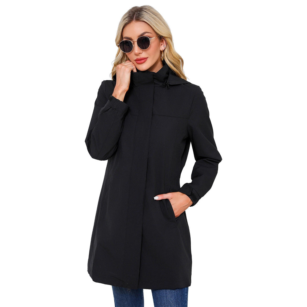 Damen Leichtmantel Elegant | Langarm Casual Übergangscoat