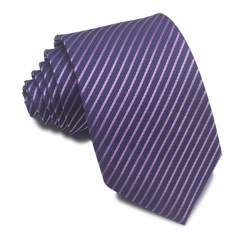 Men's Tie 8cm Striped Business Elegant Red Blue Black