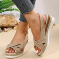 Women's Plus Size Wedge Sandals | Criss-Cross Strap Comfort Summer Shoes