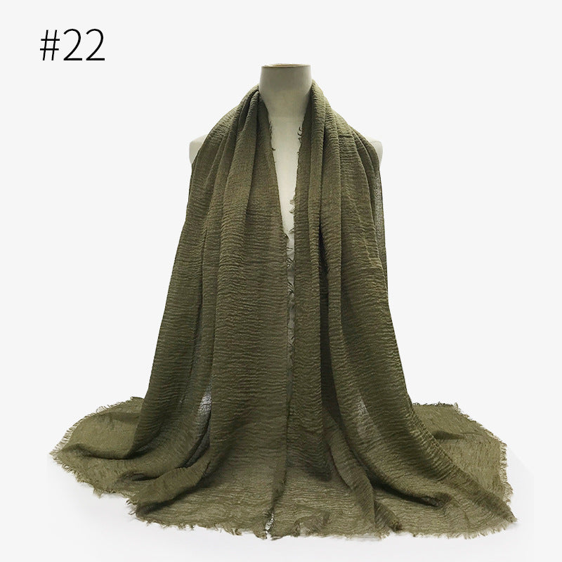 Damen Baumwoll Pashmina Schal | Weicher Fransen Hijab Stola