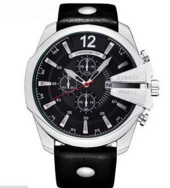 Men's watch large dial | three-eye design elegant