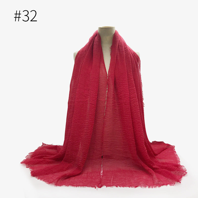 Damen Baumwoll Pashmina Schal | Weicher Fransen Hijab Stola
