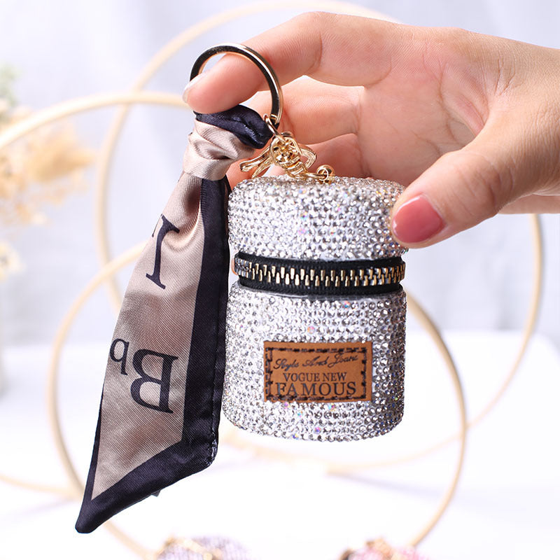 Crystal Coin Purse for Women - Shiny Mini Bag with Keychain