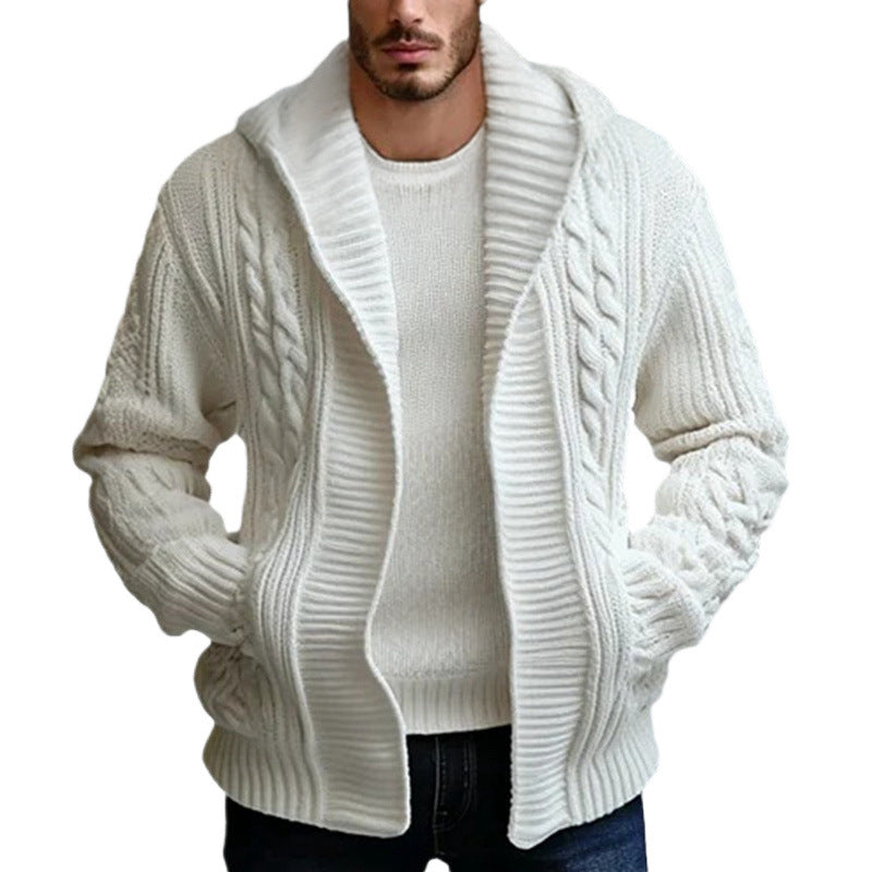Men's Cable Knit Cardigan – Elegant Knit Sweater Style