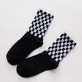 Men's Cotton Socks Houndstooth | Classic Plaid Black White
