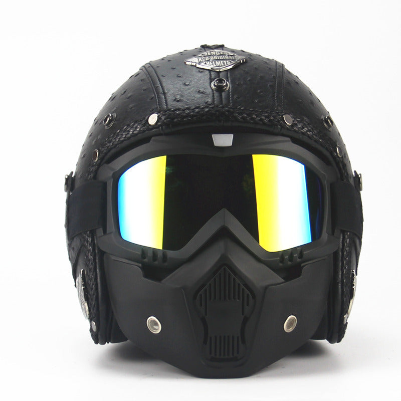 Retro Motorcycle Helmet Handmade | Vintage Halley Style All-Season