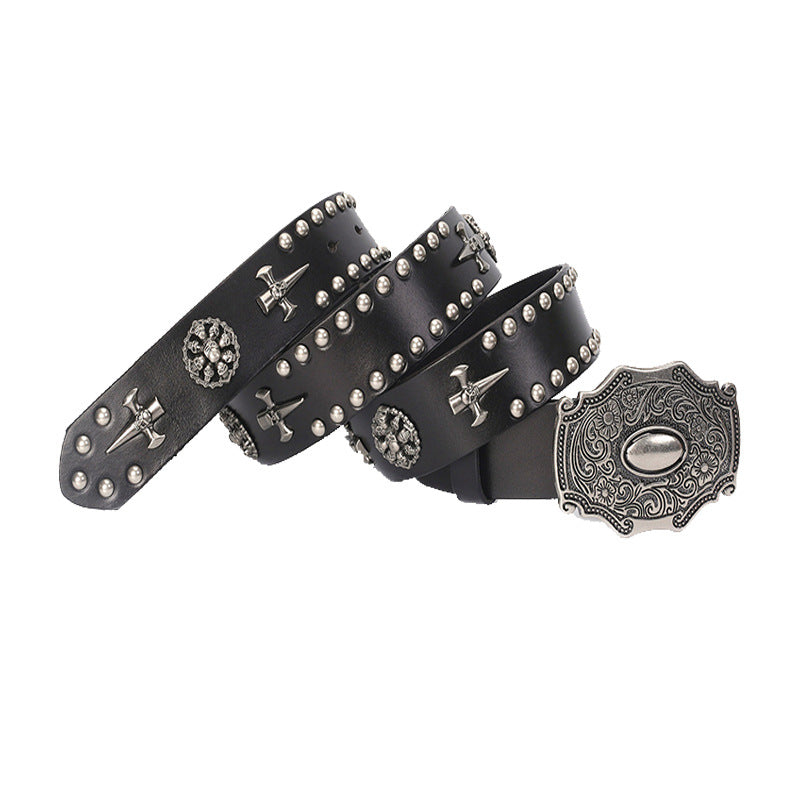 Skull Belt for Men | Hip Hop Punk Leather Belt Skull