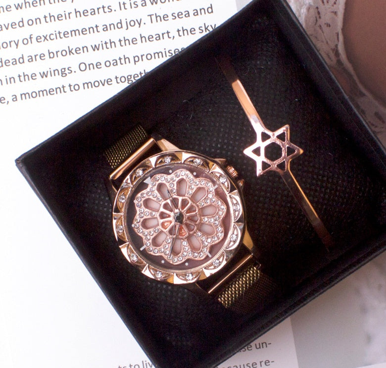 Women's Rotating Dial Watch | Elegant Quartz Fashion Watch