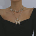 Sparkling Butterfly Necklace with Zircon – Elegant Women's Jewelry