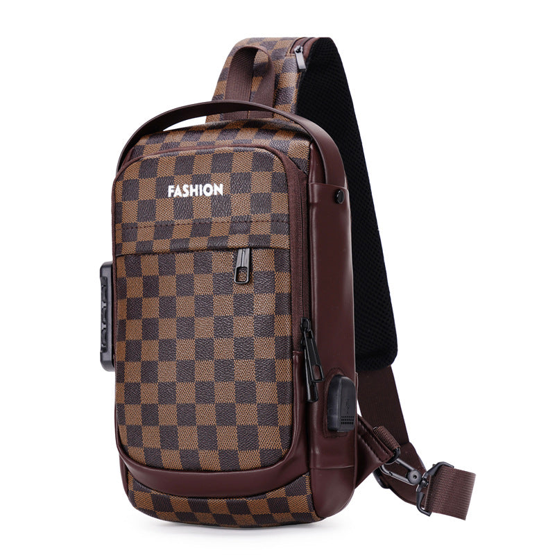 Men's Chest Bag with Lock | Anti-theft Sling Bag Travel