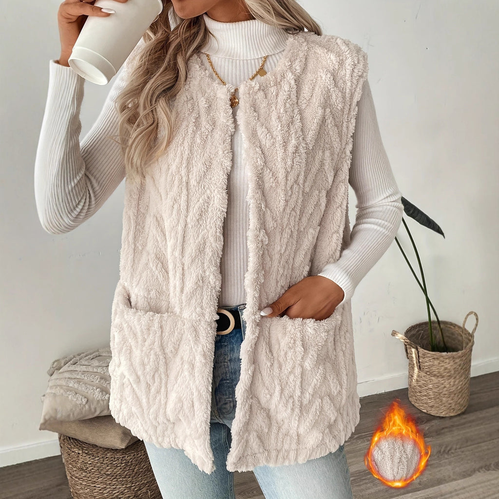 Women's Reversible Fleece Vest – Wearable on Both Sides, Warm & Casual