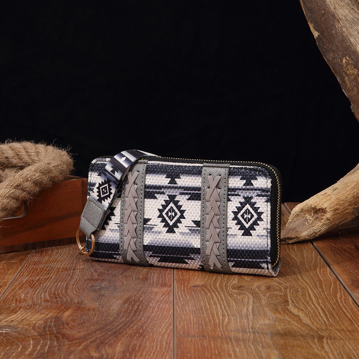 Women's Wallet Boho Vintage Card Holder Cotton Linen Chic