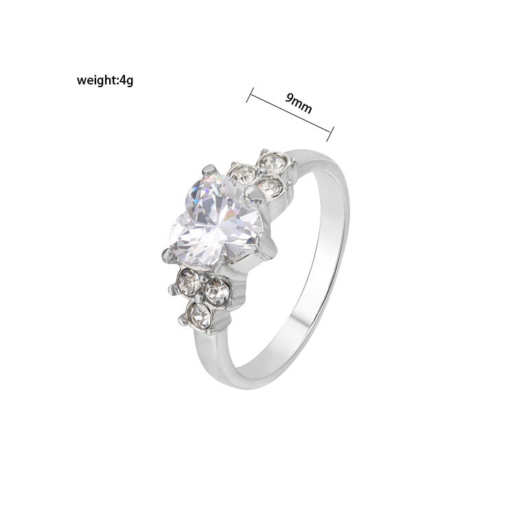Eleganter Damen Hochzeitsring mit Zirkon – Titanstahl Diamantoptik Ring