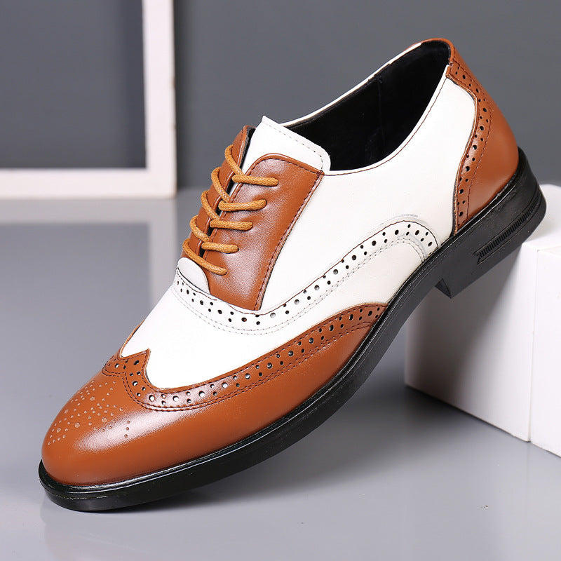 Men's Leather Business Shoes Embossed | Elegant Casual Style