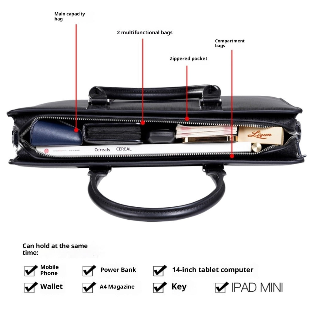 Premium Herren Business Laptoptasche aus Rindsleder – Elegante Handtasche