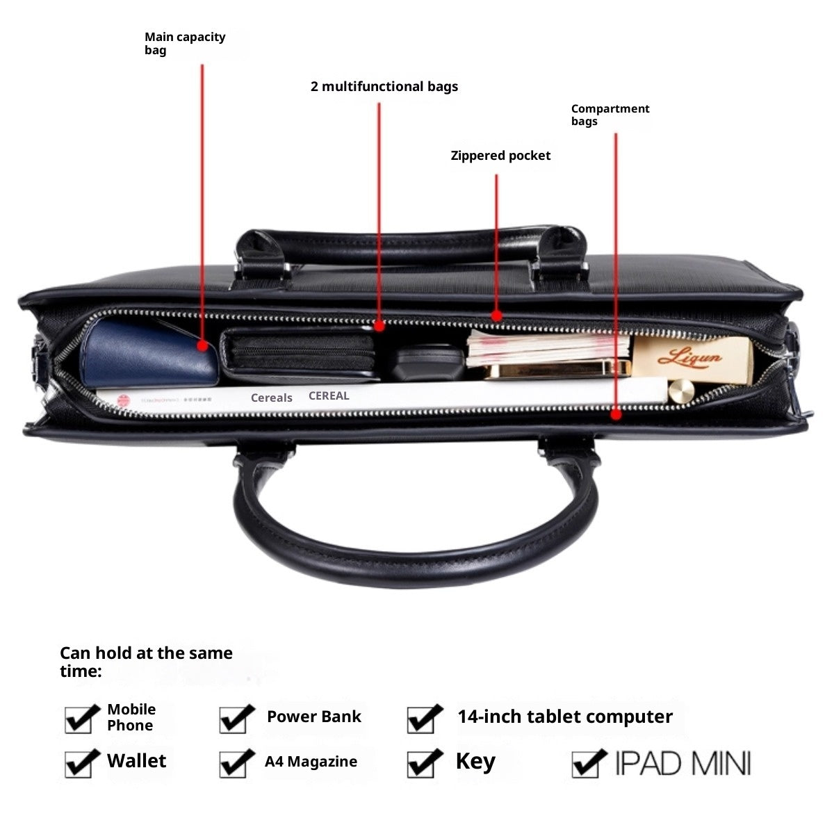 Premium Herren Business Laptoptasche aus Rindsleder – Elegante Handtasche