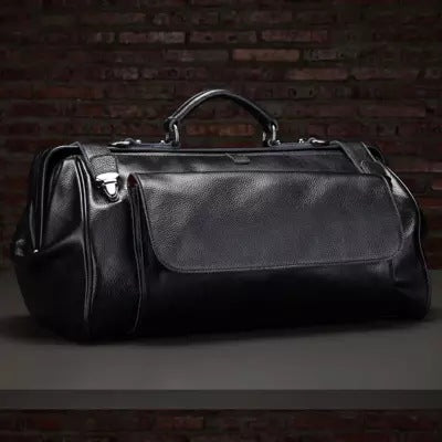 Genuine Leather Business Travel Bag | Luxury Men's Weekender