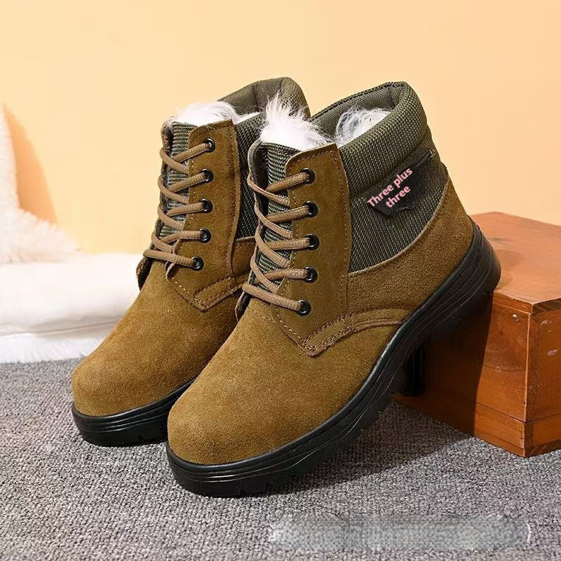 Men's Thermal Winter Boots with Lambskin Trim – Warm Cotton Boots