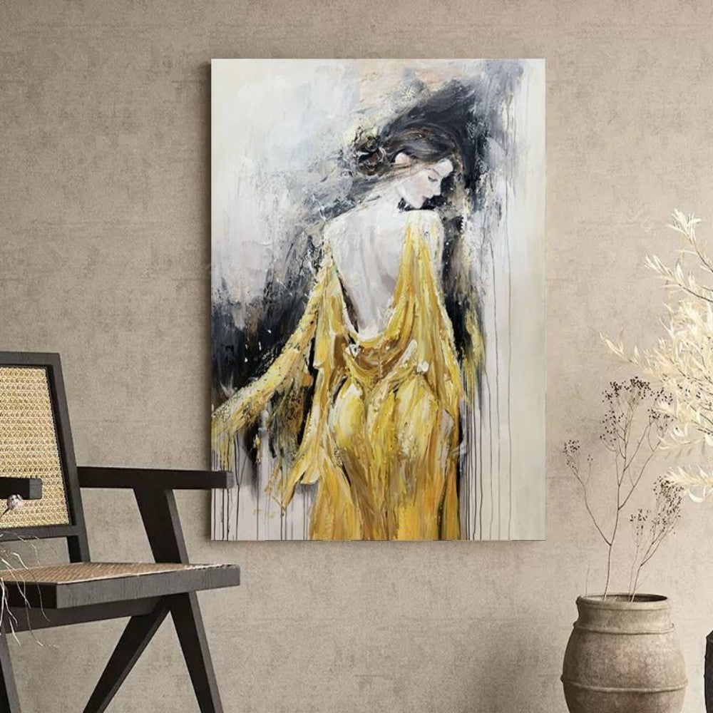 Oil painting woman modern | Hand-painted canvas elegant wall art
