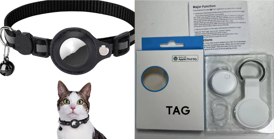Airtag Dog Collar | Reflective Waterproof Tracker Holder