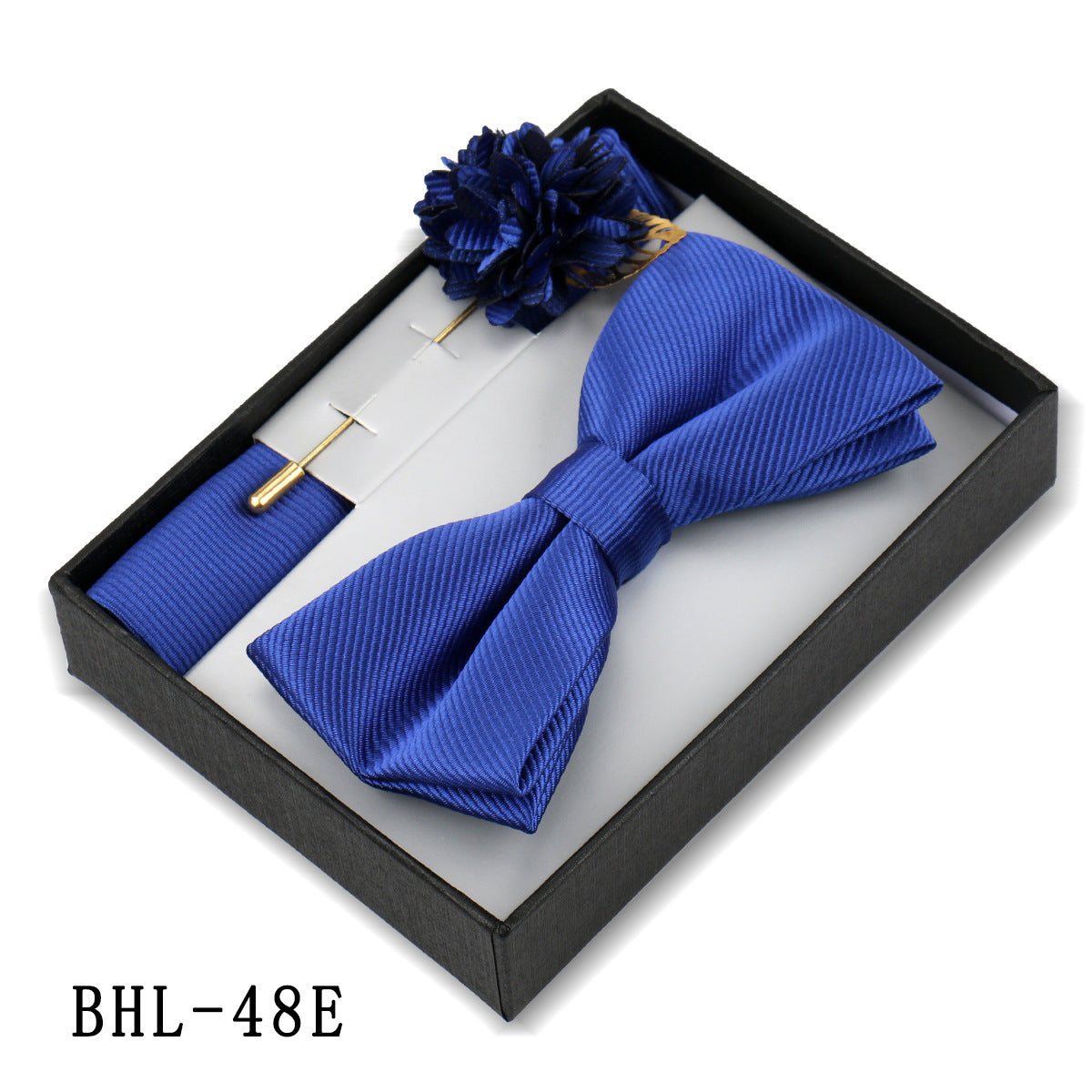 Men's Bow Tie Set Elegant Pocket Square Brooch Gift