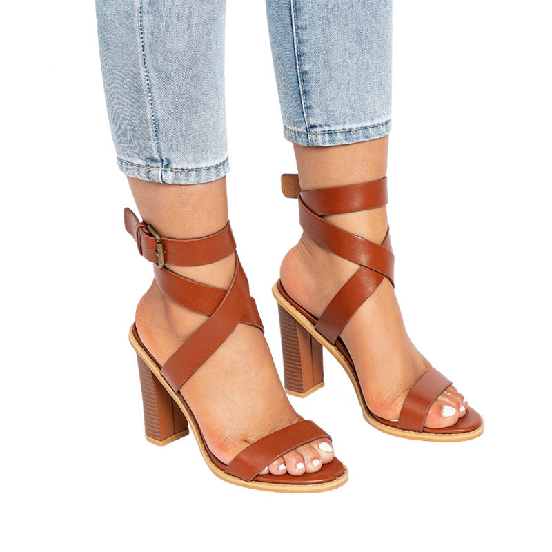 Women's Plus Size Block Heel Sandals | Comfortable Large Sizes