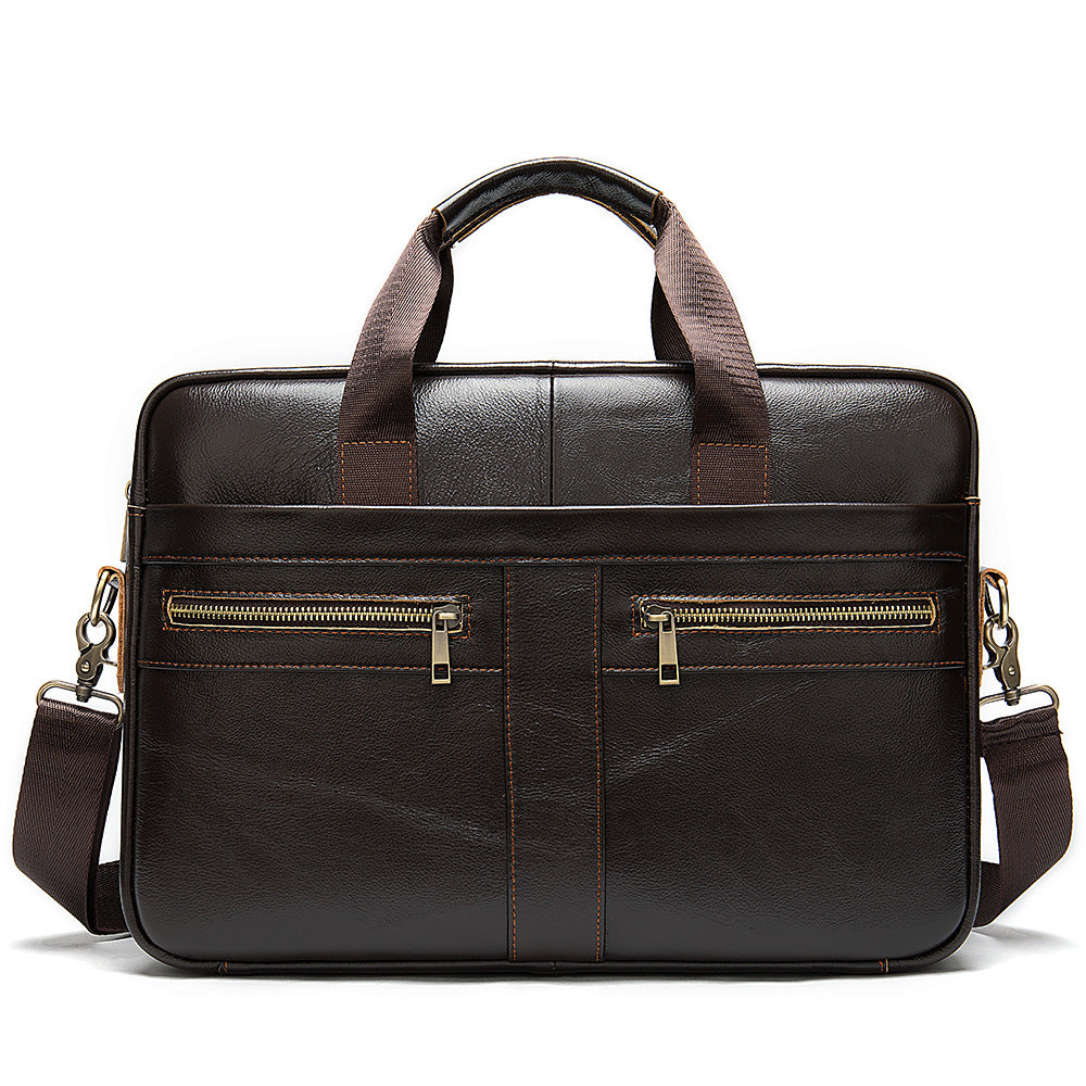 Men's Leather Briefcase Made of Full-Grain Cowhide – Premium Business Bag