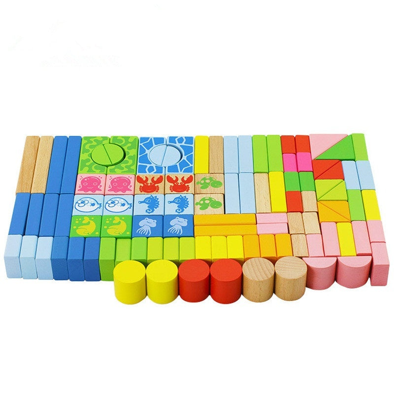Montessori Bauklötze Kinder | Lernspielzeug kreativ bauen