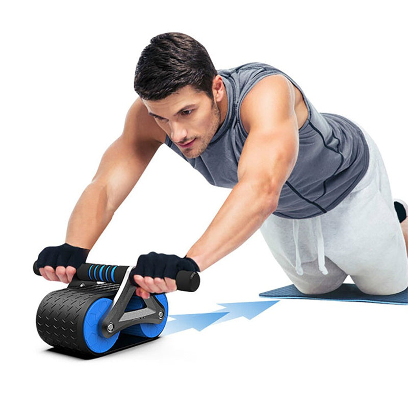 Double Wheel AB Roller with Automatic Rebound | Abdominal Trainer Home Gym