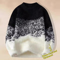 Men's Mink Fleece Pullover – Gradient Knit Warm Sweater