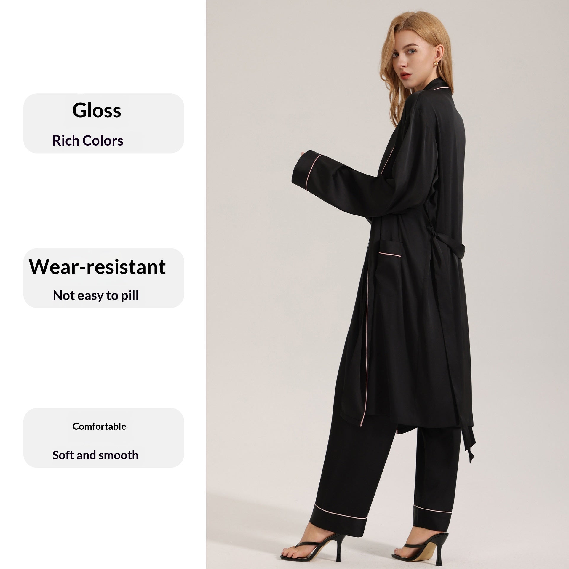 Women's Luxury Loungewear Dressing Gown – Long-Sleeve Spring Summer