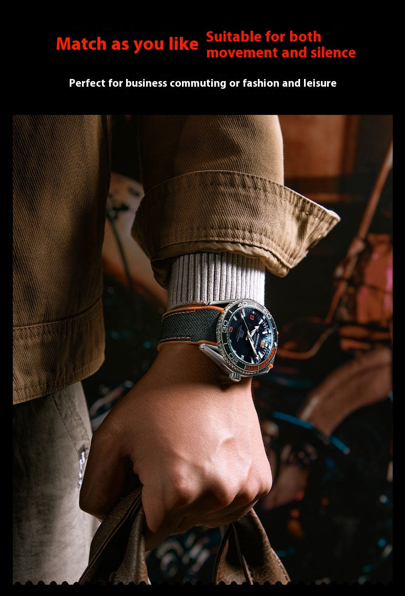 Men's Automatic Skeleton Watch | luminous transparent case back