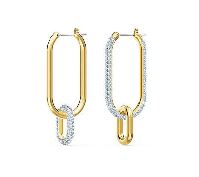 Geometrische Doppelring-Ohrringe – Retro Asymmetrische Statement Ohrhänger