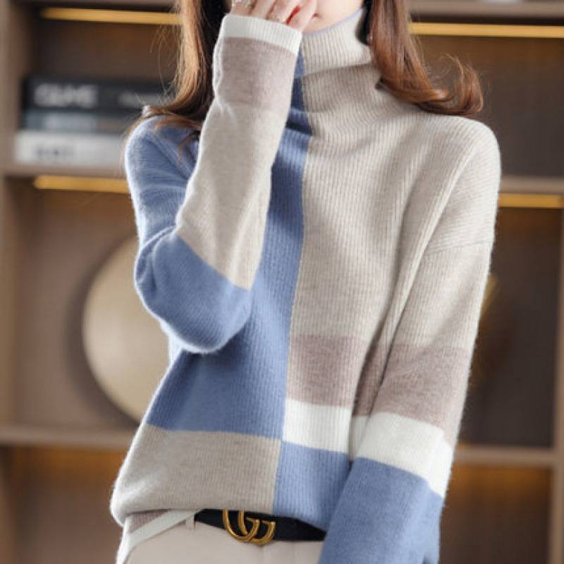 Damen Rollkragenpullover | Lockerer Strick Winterpullover