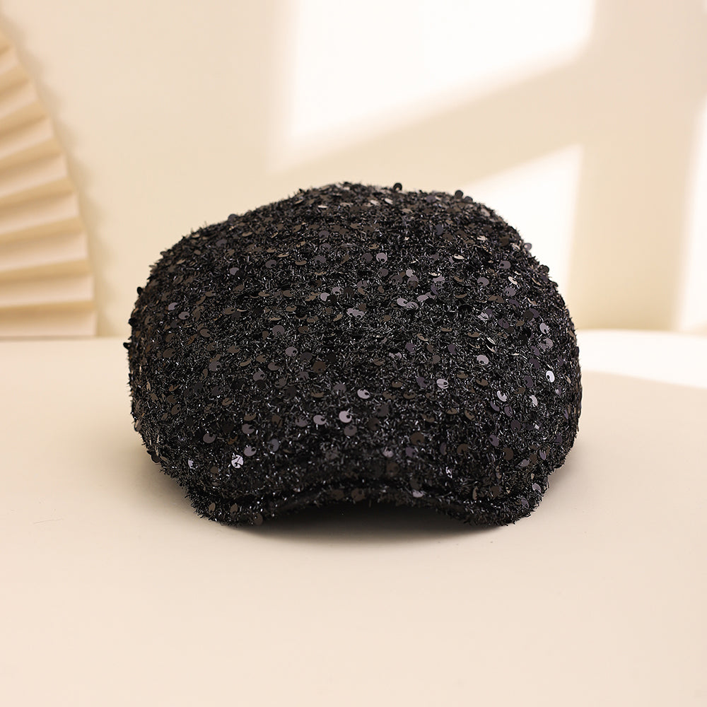Elegant Ladies' Hat with Sequins – Shimmering Floral Brim
