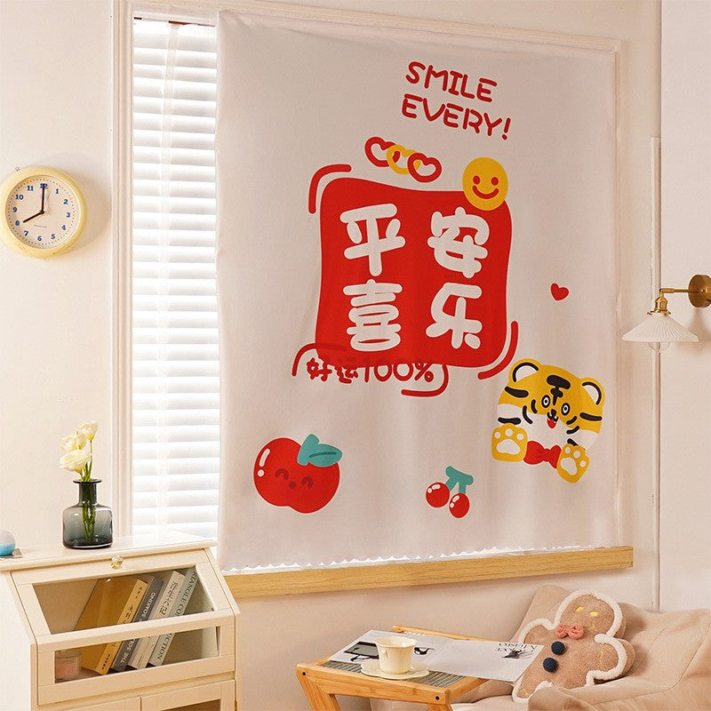 Children's Curtain Velcro Cartoon | Cabinet Curtain without Drilling