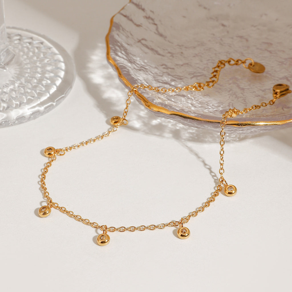 Stainless Steel Zirconia Anklet for Women - Elegant & Versatile
