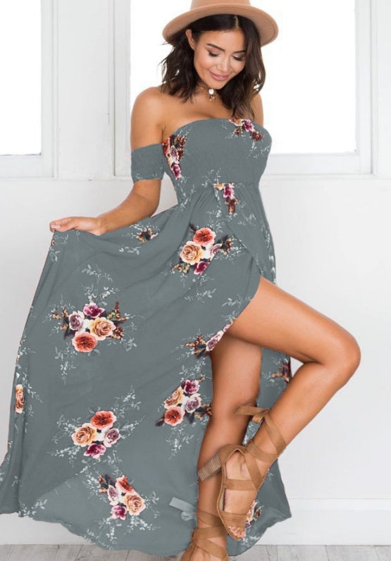 Boho Off-Shoulder Maxi Dress - Breezy Summer & Beach Dress for Women
