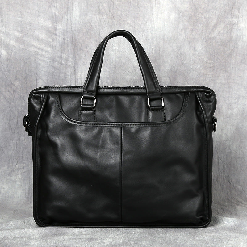 Men's Leather Casual Briefcase – Portable Business Laptop Bag