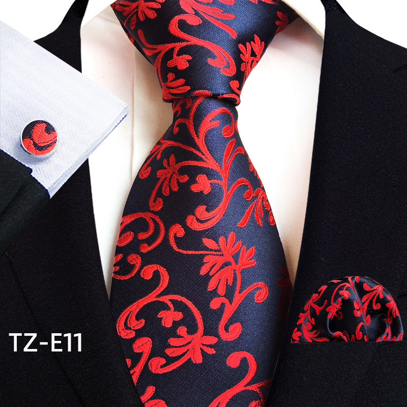 Paisley Tie Set for Men, Elegant 3-Piece, Business Wedding