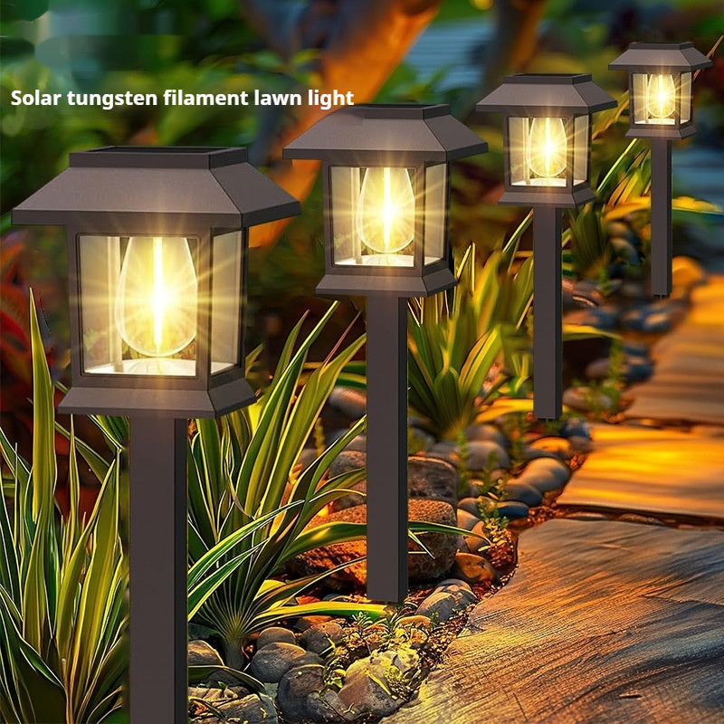Solar Garden Light with Vintage Filament Design – Outdoor Ambient Landscape Light