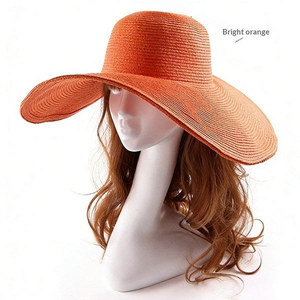 Women's Straw Hat with Large Brim – Round Crown Summer Hat DIY